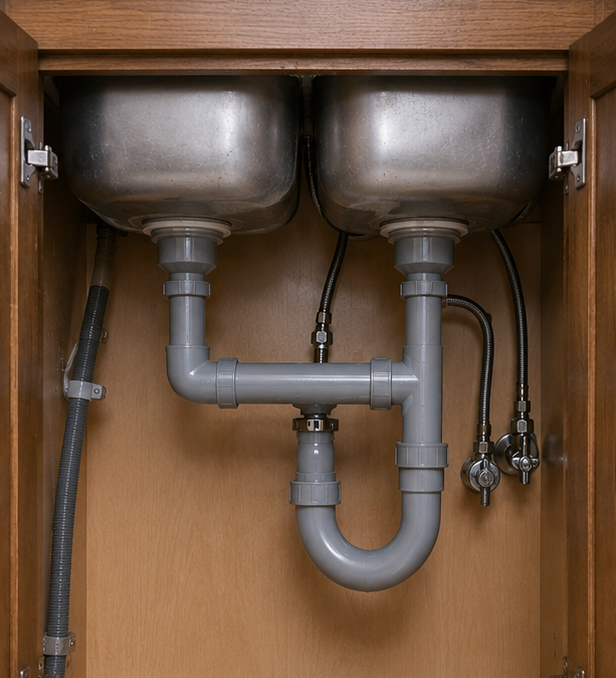 Before and after plumbing repair in Plano, Texas