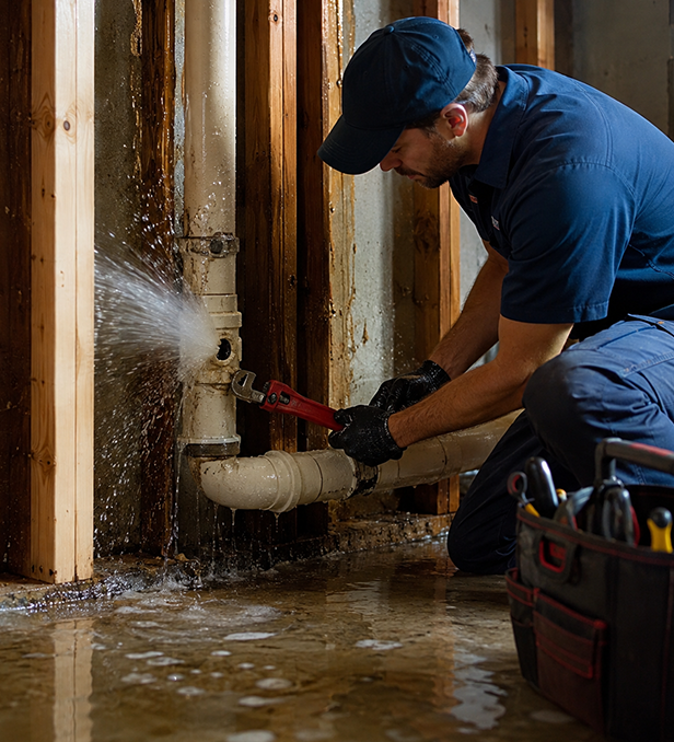 Repaired burst pipe in Plano TX