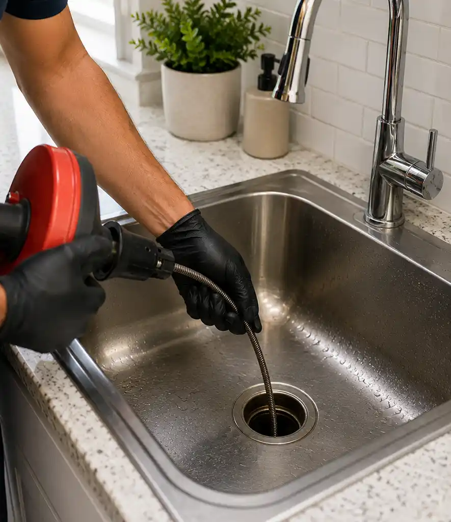 Kitchen sink drain cleaning service in Plano TX